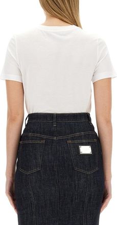 Dolce & Gabbana Logo Patch Cotton T-Shirt - White