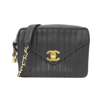 Chanel Pre-owned Vintage Schoudertas - Dames - Pre-owned - Zwart - Maat: ONE Size Leer