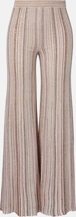 Missoni Striped lam&eacute; wide-leg pants