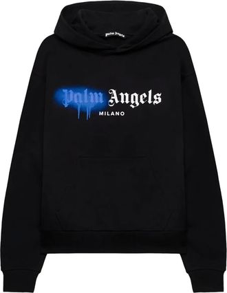 Palm Angels Felpa Spray City Milan con cappuccio - Nero