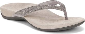 Vionic Womens Vionic Dillon Shine Flip Flop In Stormy Rhinestone