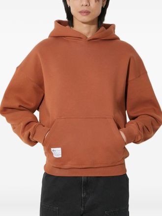 Alpha Industries logo-print kangaroo-pocket hoodie - men - Cotton/Polyester - S - Brown