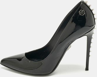Philipp Plein Philipp Plein Black Patent Leather Studded Pointed Toe Pumps