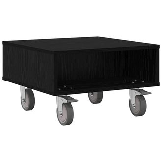 vidaXL Mesa Lateral Con Ruedas Roble Negro 50,5 X 50 X 30 Cm Vidaxl