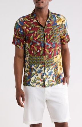 Raga Man Print Button-Up Shirt in Brown at Nordstrom Rack, Size X-Large