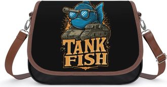 Generic Tank Fish Small Womens Crossbody Bags Shoulder Handbag with Adjustable Strap for Travel