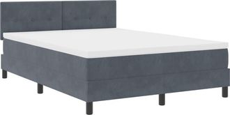 vidaXL Vidaxl - Box Spring Bed with Mattress Dark Grey 160 x 200 cm Fabric