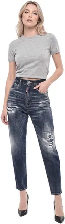 Dsquared2 Blue Tapered High Rise Jeans
