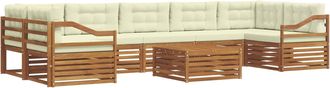 vidaXL Conjunto De Sof&aacute;s De Exterior 8 Uds. Natural Y Crema Vidaxl