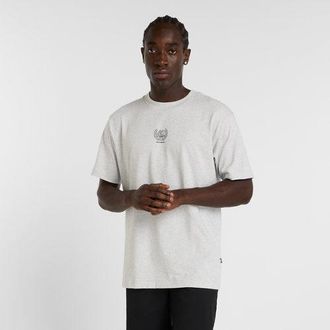 New Balance Uomo Debut Baton T-Shirt in Grigio, Cotone, Taglia 2XL