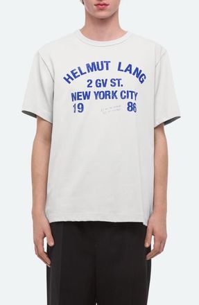 Helmut Lang Varsity Cotton Graphic T-Shirt in Optic White at Nordstrom, Size X-Large