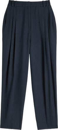 Tove Robena Pleated Wool Trousers - Navy - 38 (UK10 / S)
