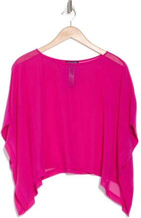 Eileen Fisher Bateau Neck Silk Crop Top in Cerise at Nordstrom Rack, Size Large/x-Large