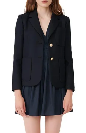 Maje Tailored Blazer in Blue at Nordstrom, Size 8 Us