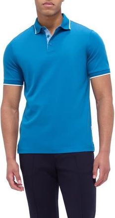 Bugatchi Tipped Contrast Collar Polo in Sapphire at Nordstrom Rack, Size Xx-Large