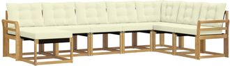 vidaXL Conjunto De Sof&aacute;s De Exterior 8 Uds. Blanco Y Crema Vidaxl