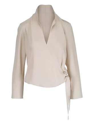 Peter Cohen tie wrap silk blouse - women - Silk - L - Neutrals