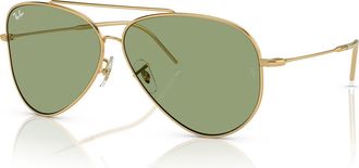 Ray-Ban Aviator Reverse 59mm Pilot Sunglasses in Green at Nordstrom