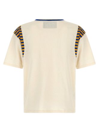 Valentino Garavani Panther-Print Cotton-Linen Blend T-Shirt - cream