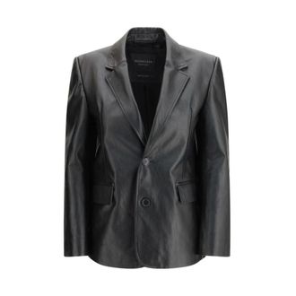 Balenciaga Leren Bikerjack - Dames - Jassen - Zwart - Maat: M Leer