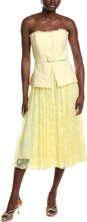 Badgley Mischka Tweed Lace Combo Cocktail Dress