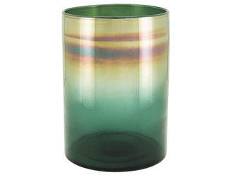 Schubiger M&ouml;bel Vase Glas Irisierend Gr&uuml;ngold H: 34 cm