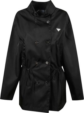 Prada Re-Nylon Rain Jacket - Jackets - Mujer - Negro - M