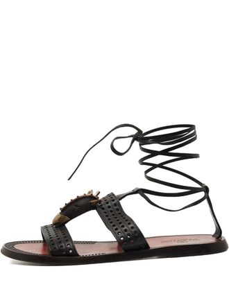 Valentino Garavani lace-up leather sandals - Black