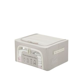 KASANOVA Scatola armadio 40x20x30 cm doppia cerniera e scritta tortora