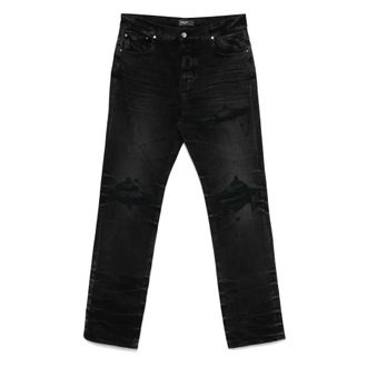 Amiri Leren Straight MX1 Jeans - Heren - Jeans - Zwart - Maat: W30 L32 Leer