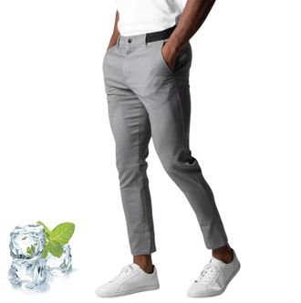 Generic Bizgent Active Chinos, Foueo Active Chino Pants Men, Mens Chinos Slim Fit Stretch Skinny Tapered Dress Pant (Gray,XL)