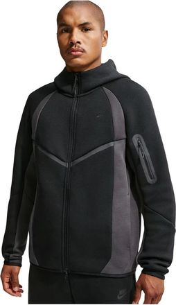 Nike Tech Color-Block Fleece Windrunner-jack met volledige rits - Heren - Outdoorjassen - Zwart - XL - Katoen - Fitness
