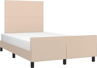 vidaXL Vidaxl - Estructura Cama Sin Colch&oacute;n Cuero Sint&eacute;tico Capuchino 120x200cm