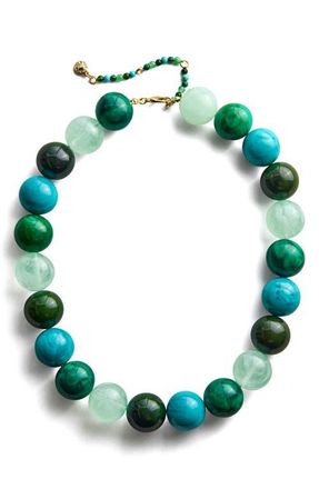 BaubleBar Jane Rainbow Semiprecious Beaded Necklace in Green Multi at Nordstrom