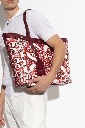 Dolce & Gabbana Bag Atene With Majolica Pattern, Mens, Red