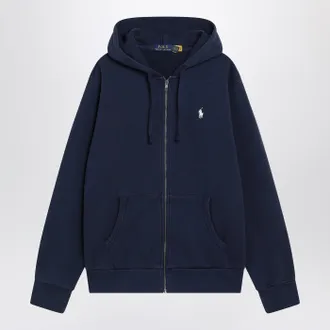 Polo Ralph Lauren Marineblaues Baumwoll-Sweatshirt mit Rei&szlig;verschluss