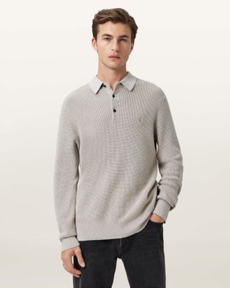 AllSaints Aspen Long Sleeve Polo Shirt