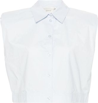 Gestuz Lionessgz sleeveless poplin shirt - women - Cotton - 36 - Blue