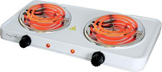 MegaChef Electric Easily Portable Ultra Lightweight Dual Coil Burner Cooktop Buffet Range in White at Nordstrom
