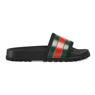 Gucci Sliders, male, Black, Size: 6 US Web Slide