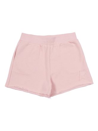 Golden Goose Star Girls Kurzes Baumwollfleece-Mischgewebe mit Aufn&auml;her und Aufdruck