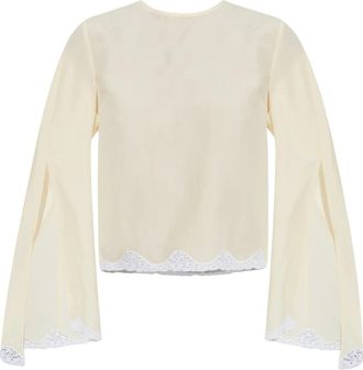 Poss&eacute; Tabitha Lange Mouwen Top - Dames - Blouses - Geel - XS - Katoen - Overhemden