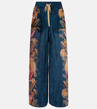 Zimmermann Ascension floral silk wide-leg pants