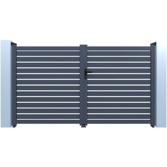 Habitat et Jardin Cancello in alluminio semi-traforato Julien - 300 x 140 cm - Grigio