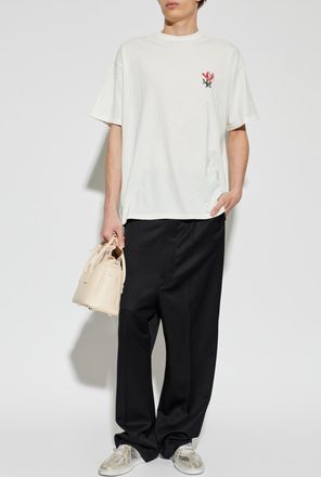 Maison Margiela Wool Pleated Trousers, Mens, Black