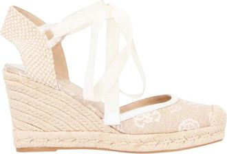 Guess Cheyin Mesh Wedge - Dames - Sleehakken - Beige - 39 EU - Polyester - Schoenen