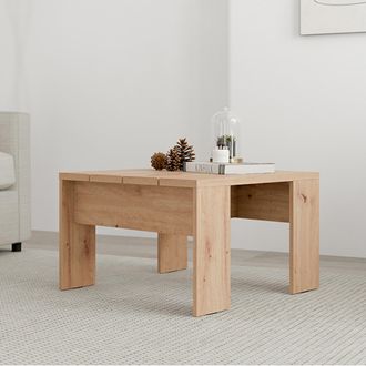 Dmora Mesa De Centro Magre, Forma Cuadrada, Color Marr&oacute;n Tapa, Estructura Roble Nudos, 67x67x43h Cm Marr&oacute;n Roble Nudos
