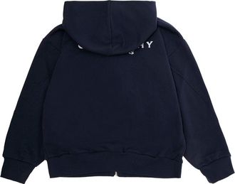 Givenchy Embroidered Logo Cotton Hoodie - Navy