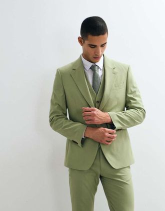 Asos Blazer da abito slim verde