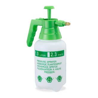 Relaxdays Relaxdays - 4 Pulverizadores Agua Presi&oacute;n, Boquilla Ajustable, Vaporizador Para Plantas, Jard&iacute;n, 1 L, Pe-lat&oacute;n, Verde